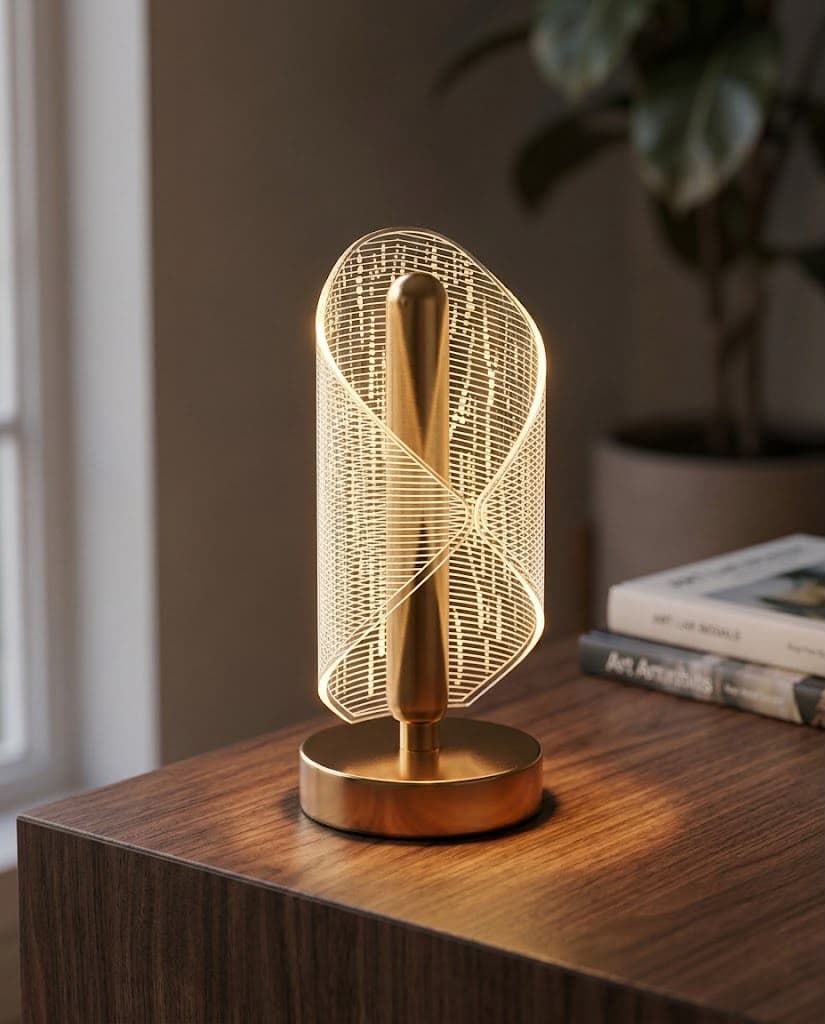 Modern Swirl Mesh Acrylic Table Lamp